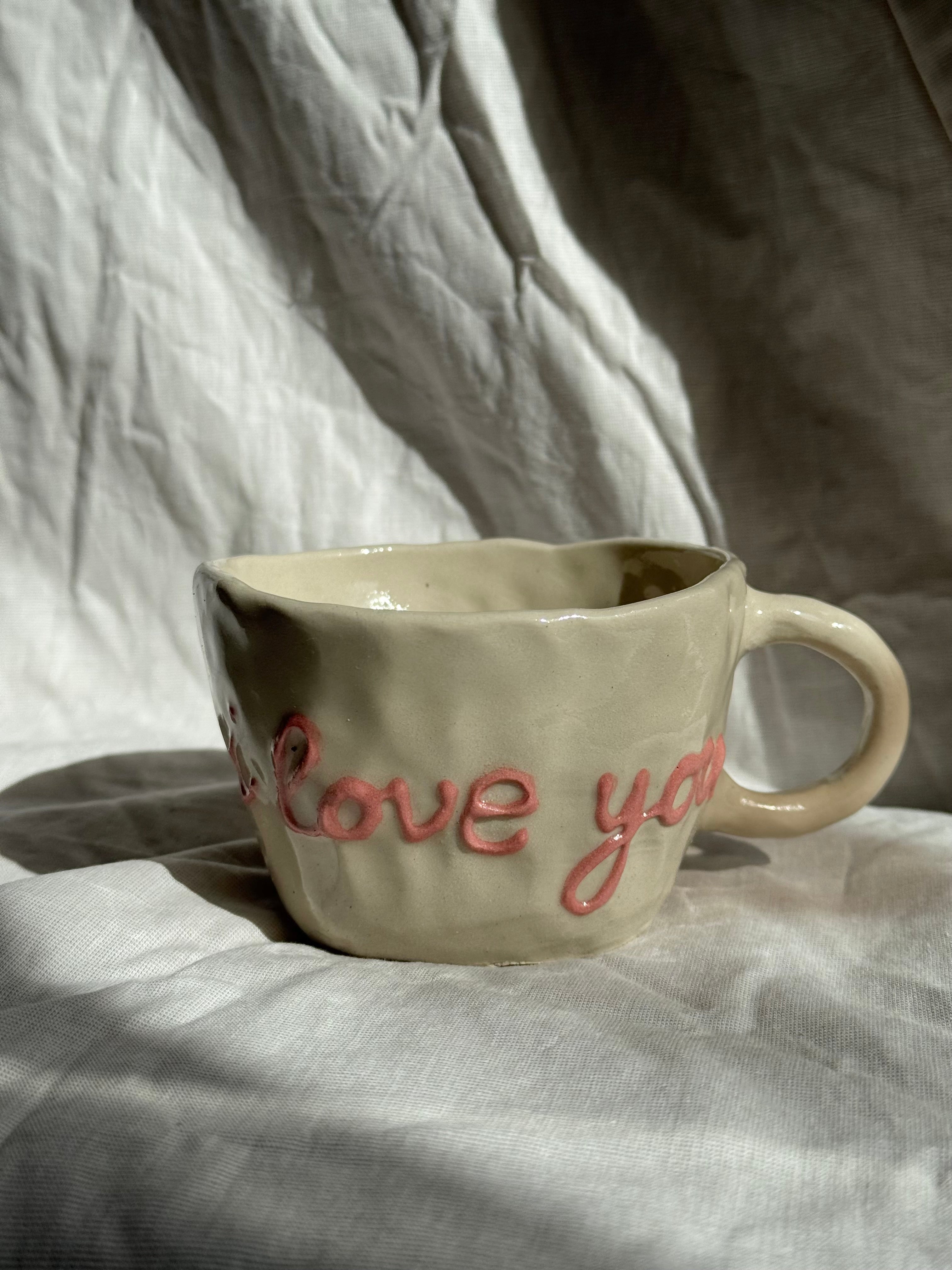 I love you 3D | handgemachte Keramiktasse | Steinzeug