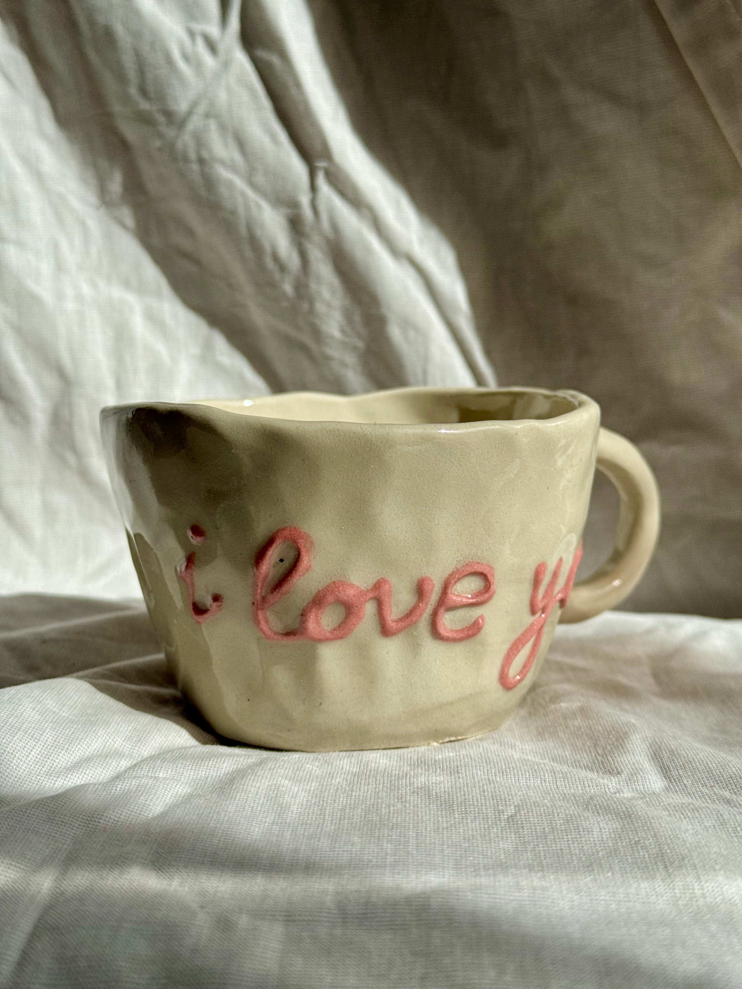 I love you 3D | handgemachte Keramiktasse | Steinzeug