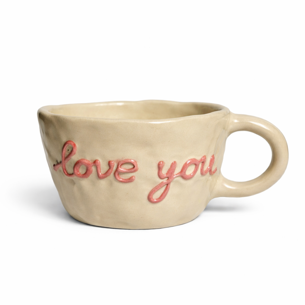 I love you 3D | handgemachte Keramiktasse | Steinzeug